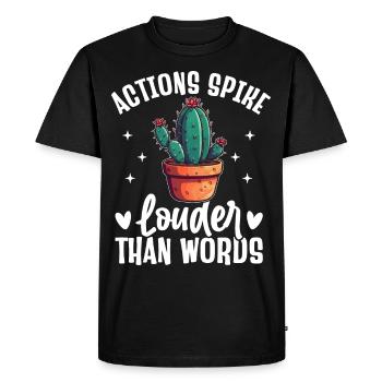 Funny Succulent Cactus - Men's Premium Organic T-Shirt - black - Front - Nico (187cm)