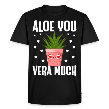 Funny Succulent Aloe Vera - Men's Premium Organic T-Shirt - black - Front - Nico (187cm)