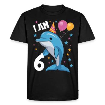 I'm 6 years old Delfine Delfin 6th birthday - Men's Premium Organic T-Shirt - black - Front - Nico (187cm)