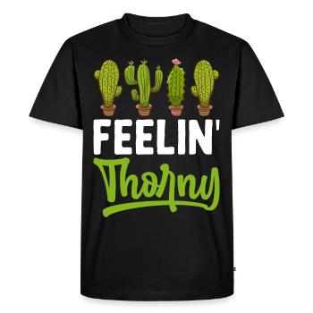 Funny Succulent Cactus - Men's Premium Organic T-Shirt - black - Front - Nico (187cm)