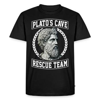 Funny Philosophy Theory Greek - Men's Premium Organic T-Shirt - black - Front - Nico (187cm)