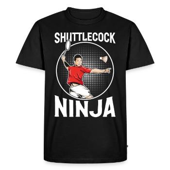 Drôle de joueur de badminton - T-shirt Premium bio Homme - noir - Devant - Nico (187cm)