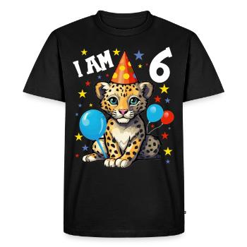 J’ai 6 ans Léopard Léopard 6e anniversaire - T-shirt Premium bio Homme - noir - Devant - Nico (187cm)