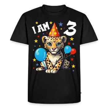 I'm 3 Years Old Leopard Leopard 3rd Birthday - Men's Premium Organic T-Shirt - black - Front - Nico (187cm)