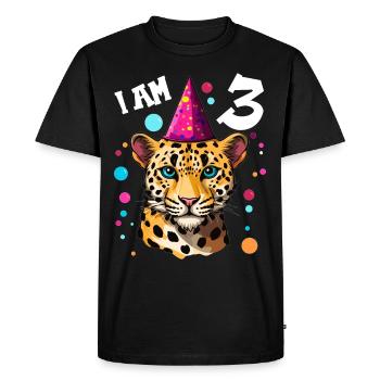 I'm 3 Years Old Leopard Leopard 3rd Birthday - Men's Premium Organic T-Shirt - black - Front - Nico (187cm)