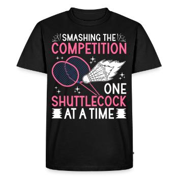 Joueurs de badminton Badminton - T-shirt Premium bio Homme - noir - Devant - Nico (187cm)