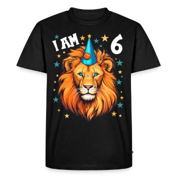 J’ai 6 ans Lion Lion 6e anniversaire - T-shirt Premium bio Homme - noir - Devant - Nico (187cm)