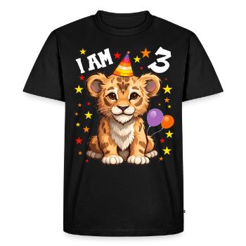 I'm 3 Years Old Lion Lion 3rd Birthday - Men's Premium Organic T-Shirt - black - Front - Nico (187cm)