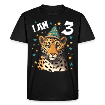 J’ai 3 ans Léopard Léopard 3ème anniversaire - T-shirt Premium bio Homme - noir - Devant - Nico (187cm)