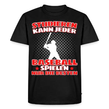 Lustiges Baseball für Pitcher und Catcher - Männer Premium Bio T-Shirt - Schwarz - Vorne - Nico (187cm)