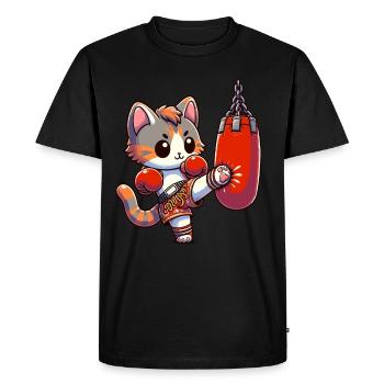 Muay Thai Boxing, Thai Boxing Kickboxing, Kickboxer - Men's Premium Organic T-Shirt - black - Front - Nico (187cm)