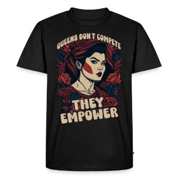 Queens dont compete they empower - Men's Premium Organic T-Shirt - black - Front - Nico (187cm)
