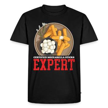 Bâtonnets de mozzarella fromage amateur de fromage cadeau - T-shirt Premium bio Homme - noir - Devant - Nico (187cm)