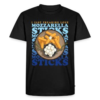 Bâtonnets de mozzarella | Amateur de fromage fromage cadeau - T-shirt Premium bio Homme - noir - Devant - Nico (187cm)