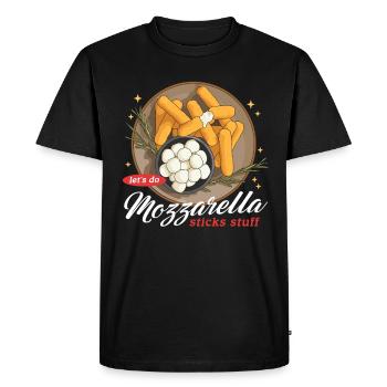 Bâtonnets de mozzarella Cheese Lover cadeau - T-shirt Premium bio Homme - noir - Devant - Nico (187cm)