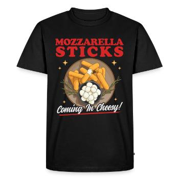 Bâtonnets de mozzarella Bâtonnets de mozzarella cadeau - T-shirt Premium bio Homme - noir - Devant - Nico (187cm)