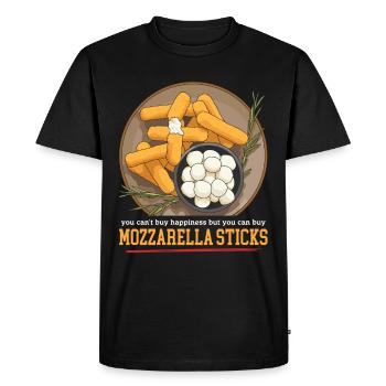 Bâtonnets de mozzarella Fromage Bâtonnets de mozzarella cadeau - T-shirt Premium bio Homme - noir - Devant - Nico (187cm)