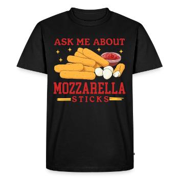 Bâtonnets de mozzarella Cheese Lover cadeau - T-shirt Premium bio Homme - noir - Devant - Nico (187cm)
