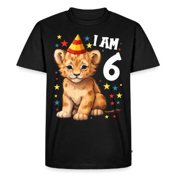J’ai 6 ans Lion Lion 6e anniversaire - T-shirt Premium bio Homme - noir - Devant - Nico (187cm)