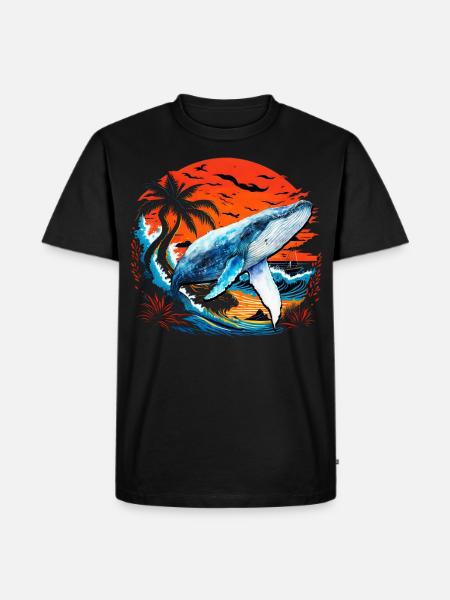 Blue Whale - Men's Premium Organic T-Shirt - black