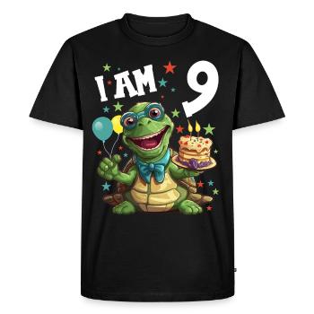 I'm 9 Turtles Turtle 9th Birthday - Men's Premium Organic T-Shirt - black - Front - Nico (187cm)