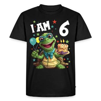 Je suis 6 tortues Tortue 6e anniversaire - T-shirt Premium bio Homme - noir - Devant - Nico (187cm)