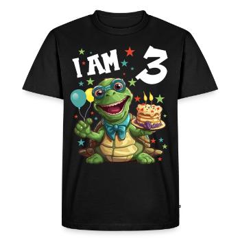 I'm 3 Turtles Turtle 3rd Birthday - Men's Premium Organic T-Shirt - black - Front - Nico (187cm)