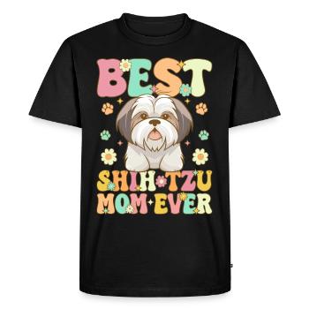 Groovy Amoureux des chiens - T-shirt Premium bio Homme - noir - Devant - Nico (187cm)