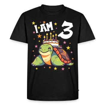 I'm 3 Turtles Turtle 3rd Birthday - Men's Premium Organic T-Shirt - black - Front - Nico (187cm)