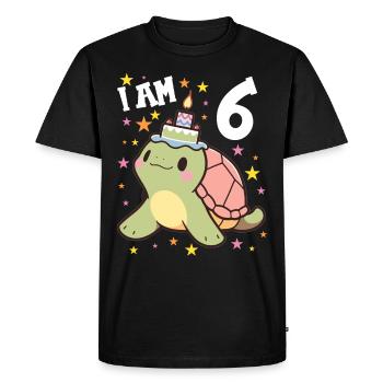 Je suis 6 tortues Tortue 6e anniversaire - T-shirt Premium bio Homme - noir - Devant - Nico (187cm)
