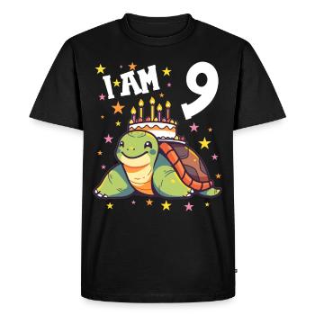 I'm 9 Turtles Turtle 9th Birthday - Men's Premium Organic T-Shirt - black - Front - Nico (187cm)