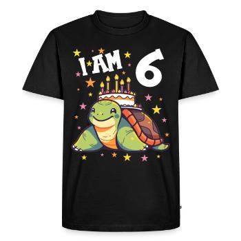Je suis 6 tortues Tortue 6e anniversaire - T-shirt Premium bio Homme - noir - Devant - Nico (187cm)