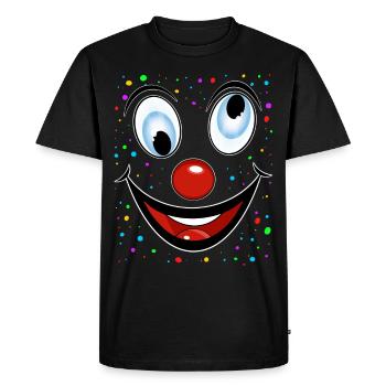 Lustiger Clown Gesicht Augen verdrehen - Männer Premium Bio T-Shirt - Schwarz - Vorne - Nico (187cm)