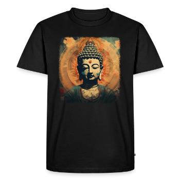 Bouddhisme Yoga Bouddhiste Zen Méditation Bouddha - T-shirt Premium bio Homme - noir - Devant - Nico (187cm)
