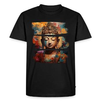 Bouddhisme Yoga Bouddhiste Zen Méditation Bouddha - T-shirt Premium bio Homme - noir - Devant - Nico (187cm)