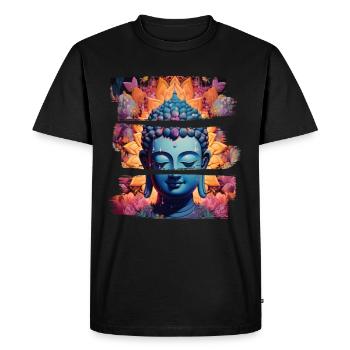 Bouddhisme Yoga Bouddhiste Zen Méditation Bouddha - T-shirt Premium bio Homme - noir - Devant - Nico (187cm)