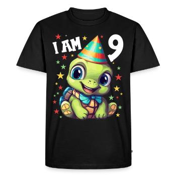 I'm 9 Turtles Turtle 9th Birthday - Men's Premium Organic T-Shirt - black - Front - Nico (187cm)