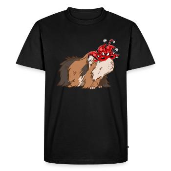 Carnival guinea pig with carnival mask - Men's Premium Organic T-Shirt - black - Front - Nico (187cm)