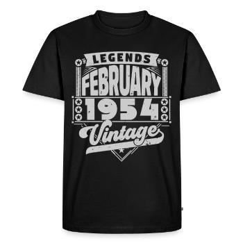 Vintage Anniversary February 1954, February 1954. - Men's Premium Organic T-Shirt - black - Front - Nico (187cm)