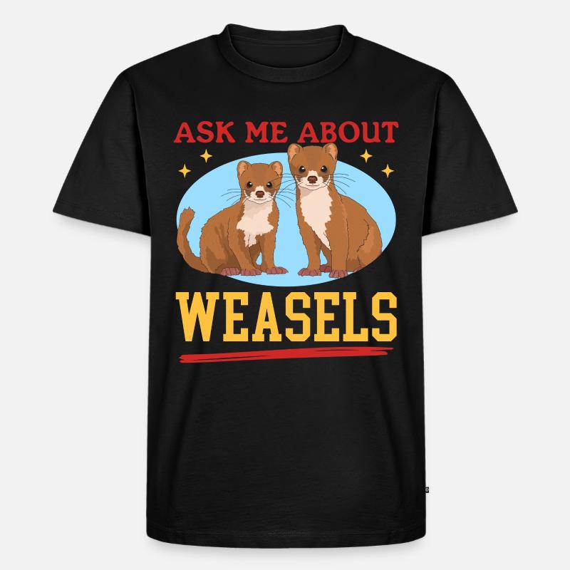 Wiesel Hermännchen Mauswiesel Geschenk - Männer Premium Bio T-Shirt - Schwarz
