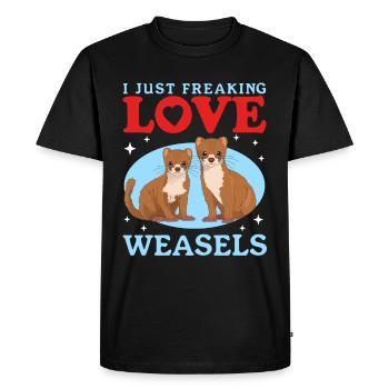 Belette Hermännchen Kleinwiesel cadeau - T-shirt Premium bio Homme - noir - Devant - Nico (187cm)