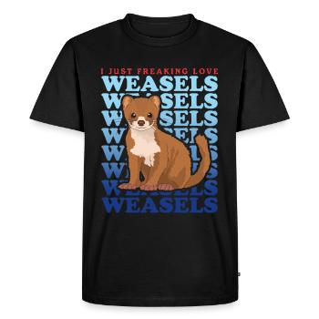 Weasel Little Weasel Hermännchen Gift - Men's Premium Organic T-Shirt - black - Front - Nico (187cm)