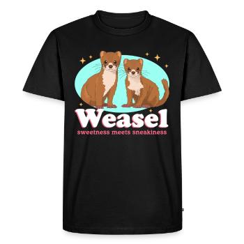 Weasel Cute Dwarf Weasel Mouse Weasel Gift - Men's Premium Organic T-Shirt - black - Front - Nico (187cm)