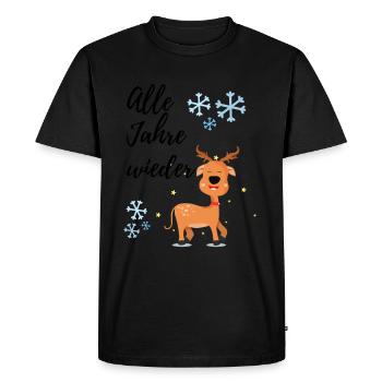 Winter Time - The Winter Snows Snowflakes - Men's Premium Organic T-Shirt - black - Front - Nico (187cm)