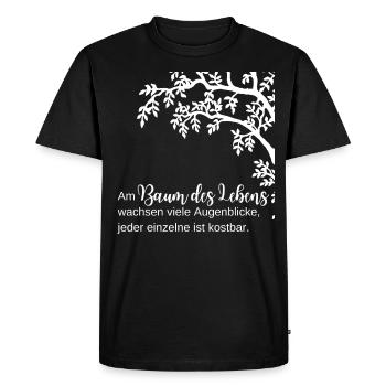Tree of Life - Life Tree Quote - Men's Premium Organic T-Shirt - black - Front - Nico (187cm)