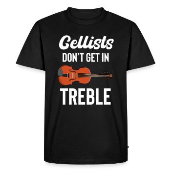 Les violoncellistes ne prennent pas de la hauteur - T-shirt Premium bio Homme - noir - Devant - Nico (187cm)