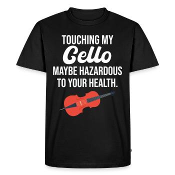 Toucher ma canette de violoncelle - T-shirt Premium bio Homme - noir - Devant - Nico (187cm)