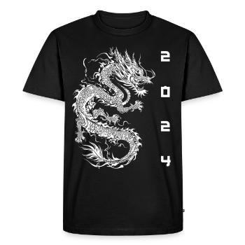Chinese New Year Year Year of the Dragon 2024 Zodiac - Men's Premium Organic T-Shirt - black - Front - Nico (187cm)