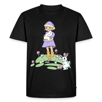 Pâques lapin enfants lapin oeufs de Pâques oeufs - T-shirt Premium bio Homme - noir - Devant - Nico (187cm)