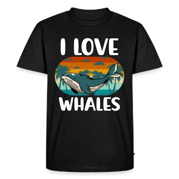 I love Whales - Men's Premium Organic T-Shirt - black - Front - Nico (187cm)